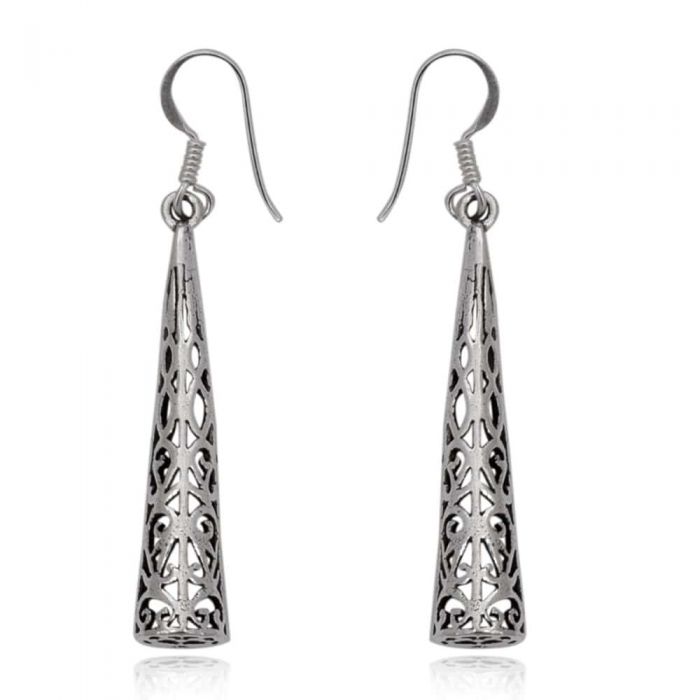 Sterling Silver Swirl Cone Earrings