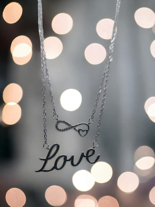 Silver Love Infinity Necklace