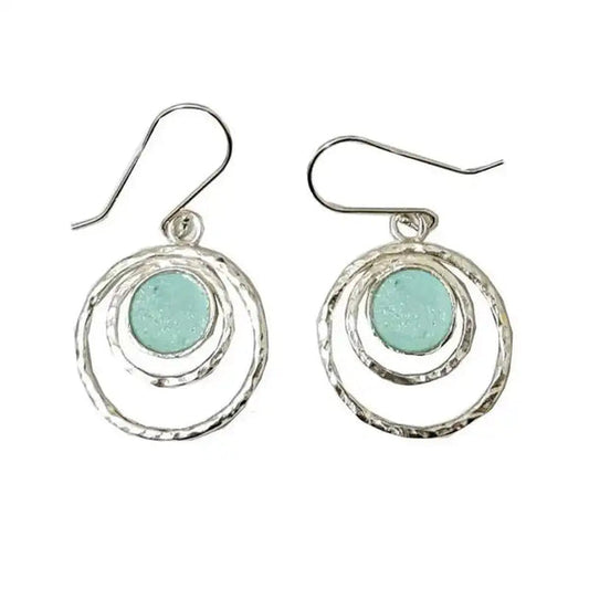 Silver Earrings with opal gemstones